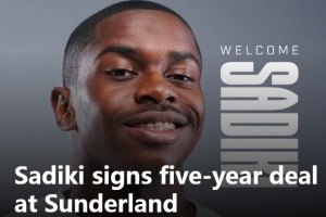 官方：桑德兰今夏第三签！20岁中场诺亚-萨迪基签约五年