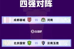 华体会下载-足协杯半决赛对阵出炉：北京国安vs云南玉昆，成都蓉城vs河南
